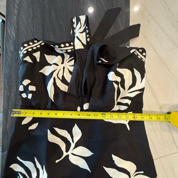 LOFT Black and White Floral Backless Dress - Picture 7 of 10